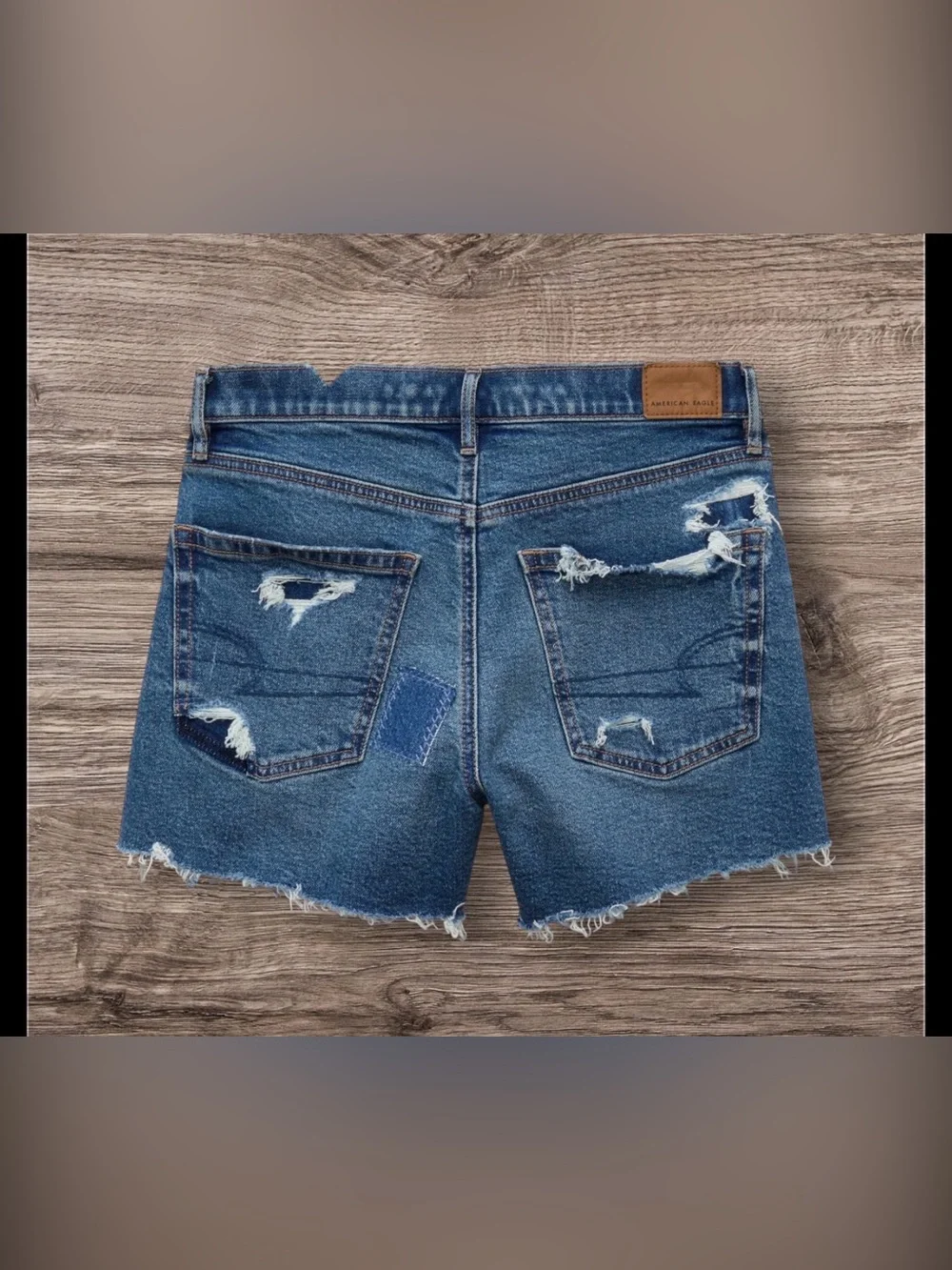 AE 3” Rigid Super High Waist Relaxed Denim Shorts SZ 8 - Picture 2 of 14